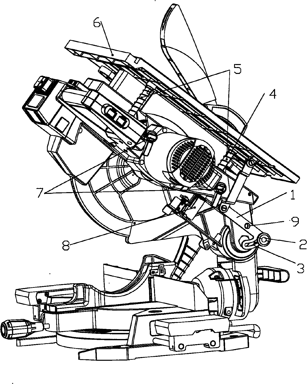 Interlocking device of combined saw