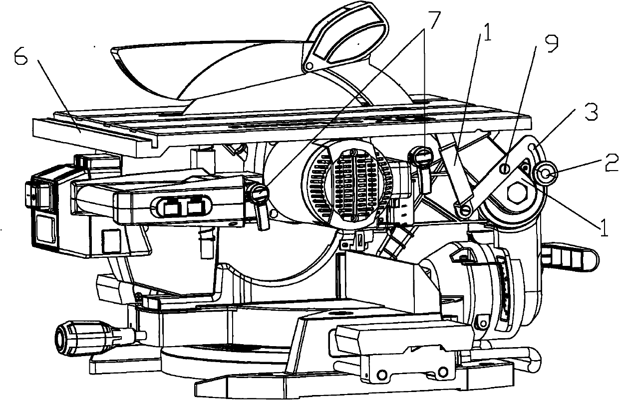 Interlocking device of combined saw