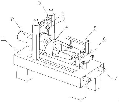 An auxiliary device for rapid cutting of trousers