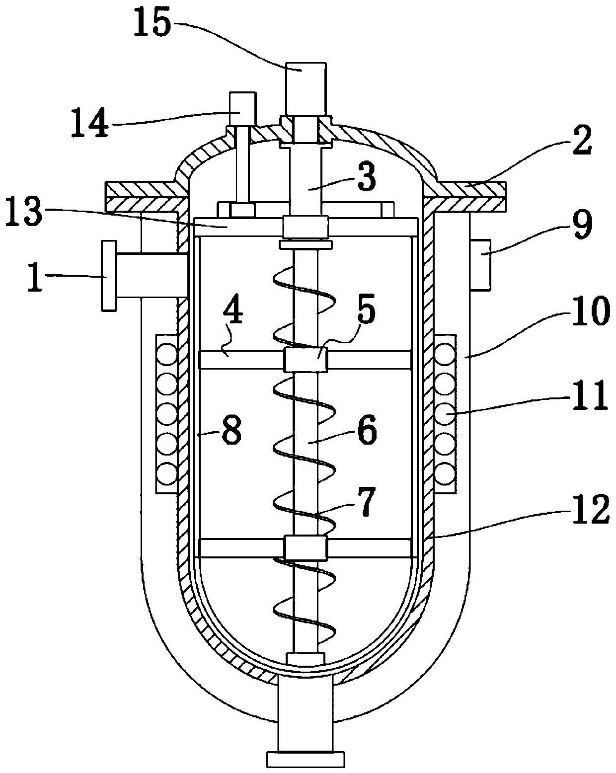 Glove processing raw material ingredient stirring device and stirring process thereof