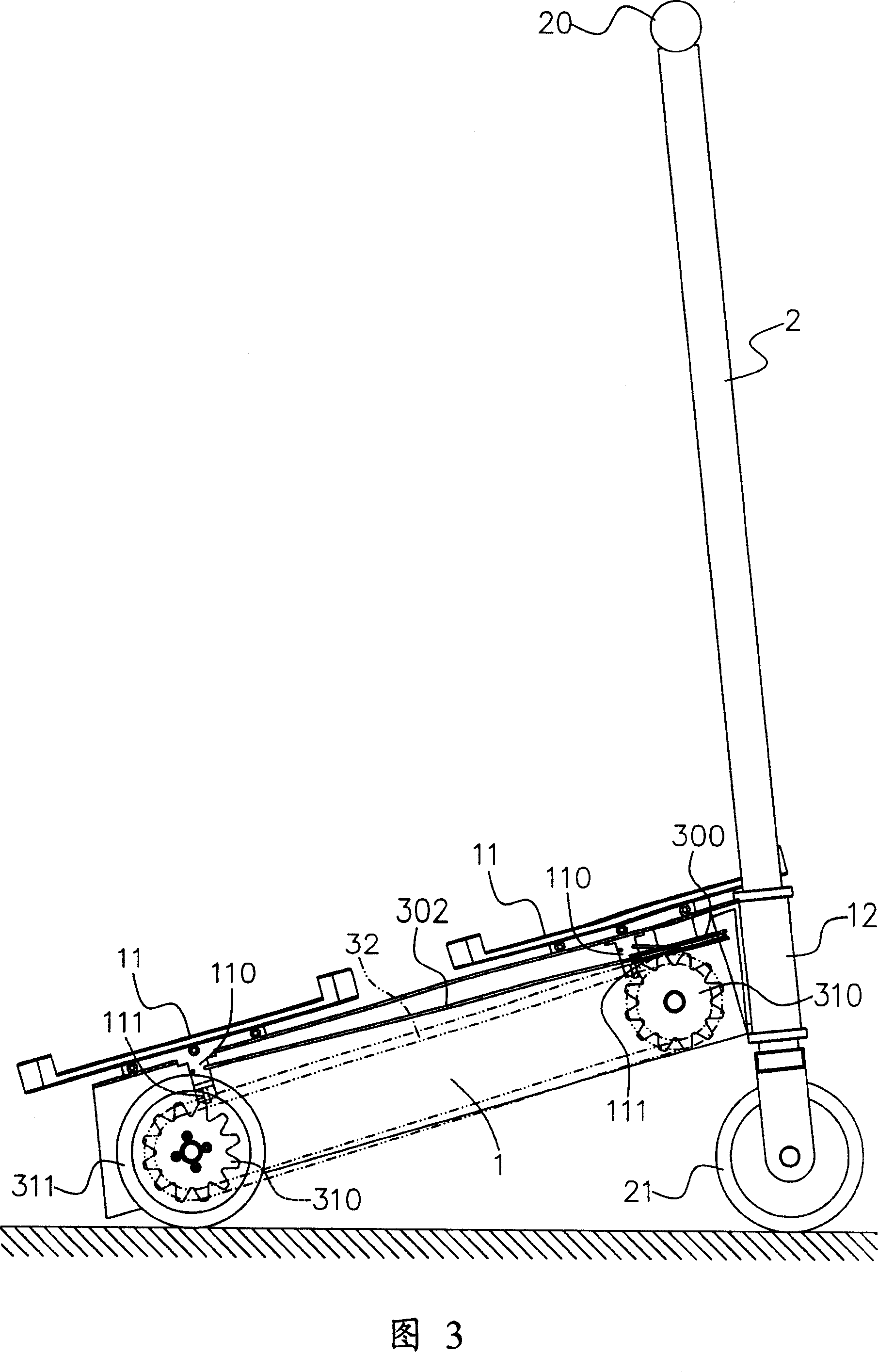 Driving device of sliding vehicle