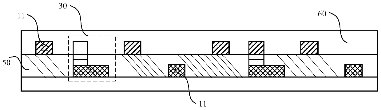 Chip testing device for display and display with same