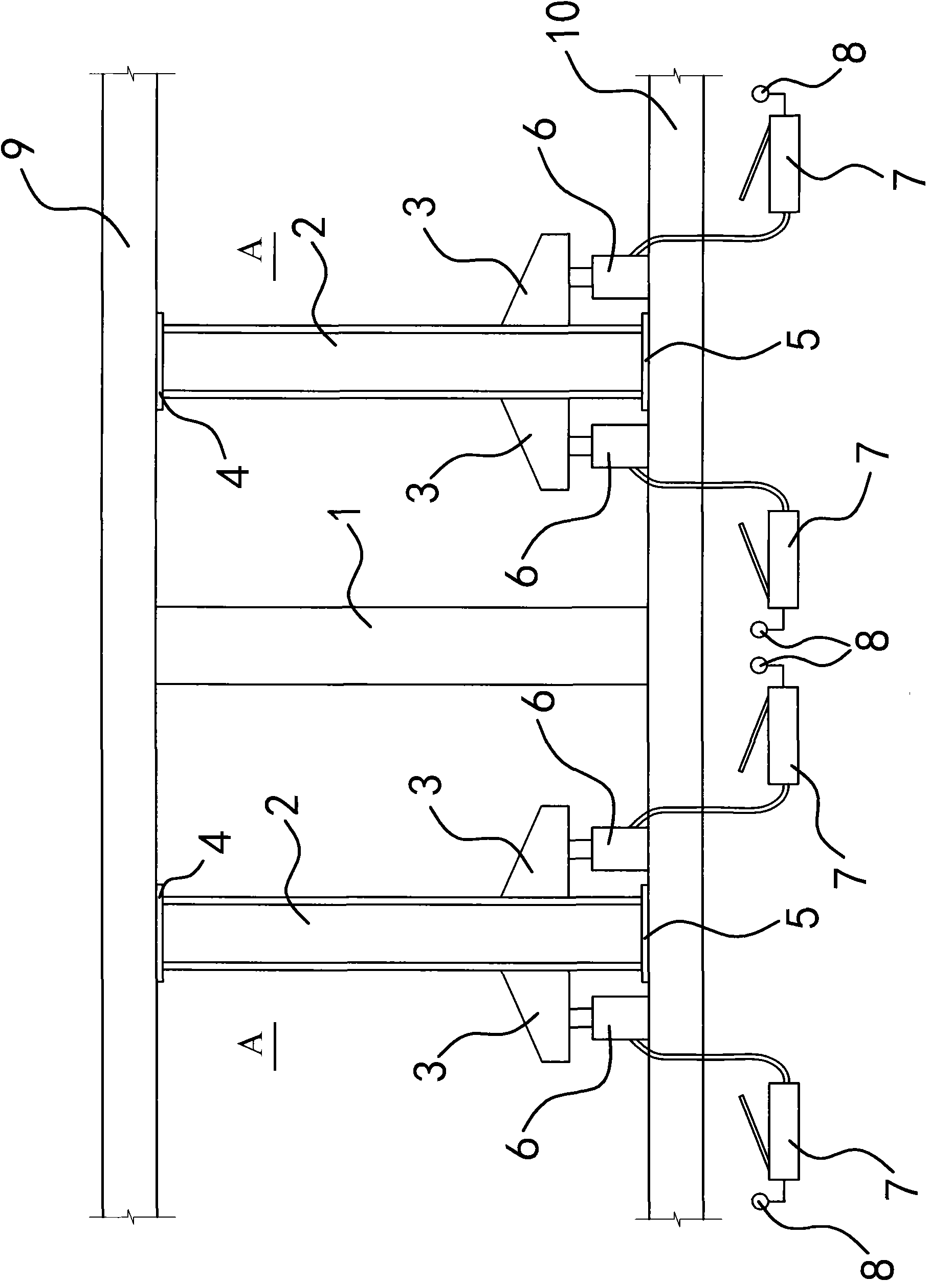 Reinforced concrete column replacing and reinforcing method and device for unloading load of reinforced concrete column
