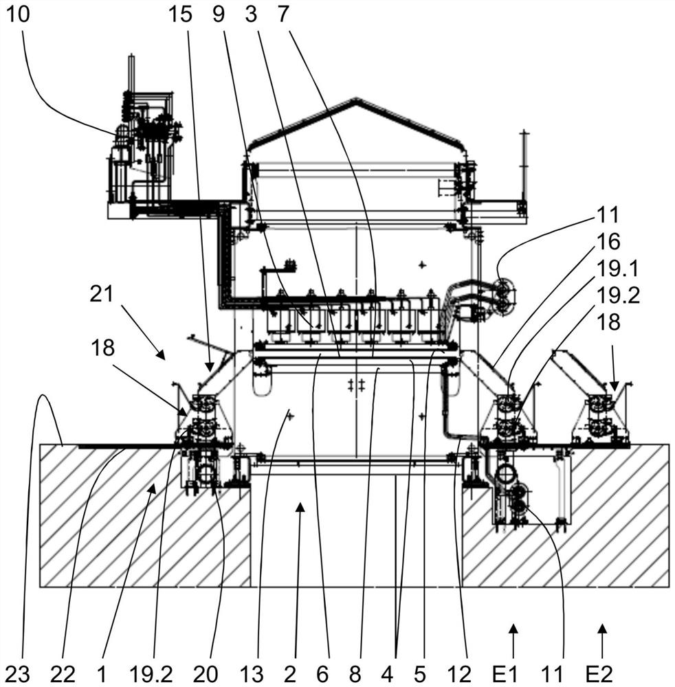 Device and method for discharging wood chips laterally discharged from a continuous press