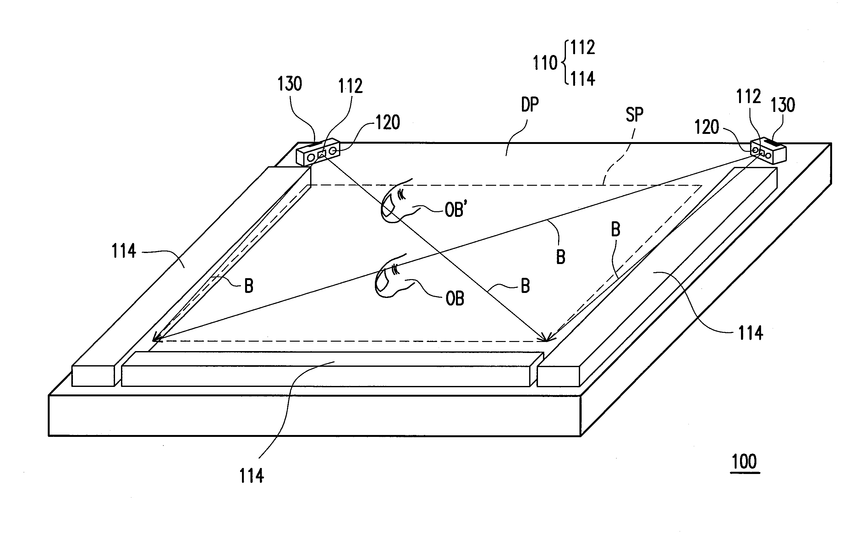 Optical touch system, method of touch detection and computer program product