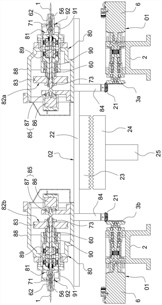 Rotary control center mechanism of multi-station milling cutter machining machine