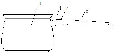 Detachable handle connecting structure of pot