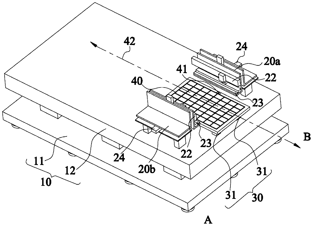 Panel cutting equipment carrying table replacement device and panel cutting equipment