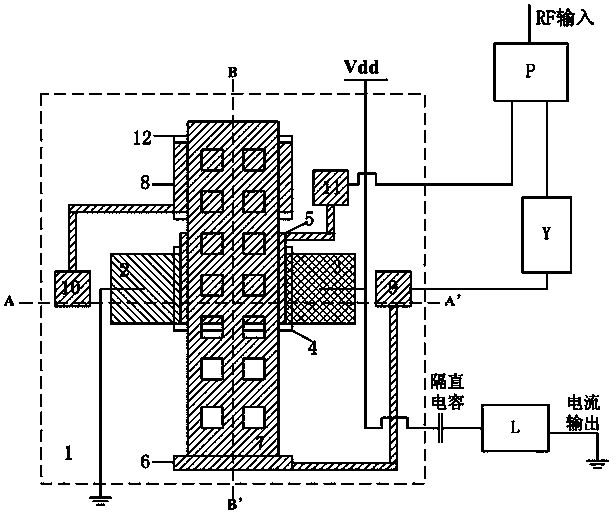 Frequency detector based on micro-mechanical silicon-based cantilever beam and detection method