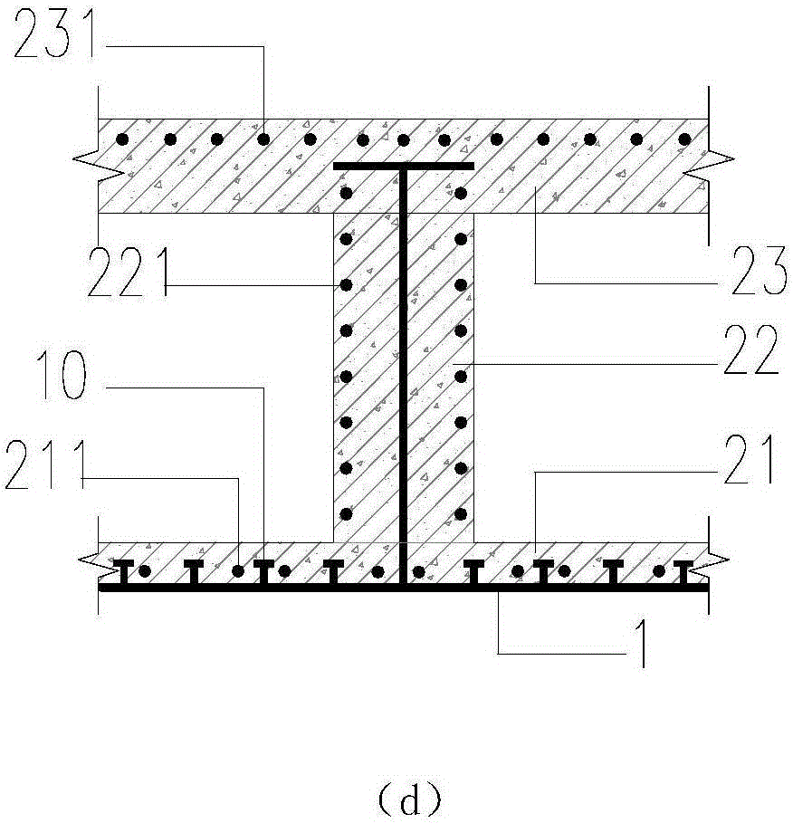 Single side steel plate concrete hollow combined roof construction method