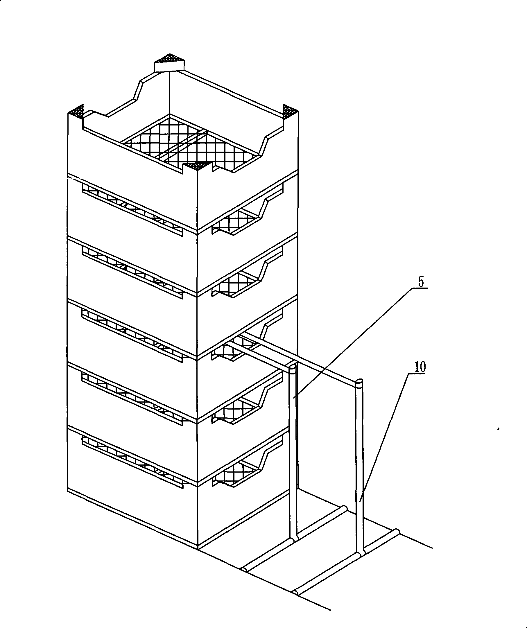 Tunnel basket type fermentation method for culture medium of edible fungus