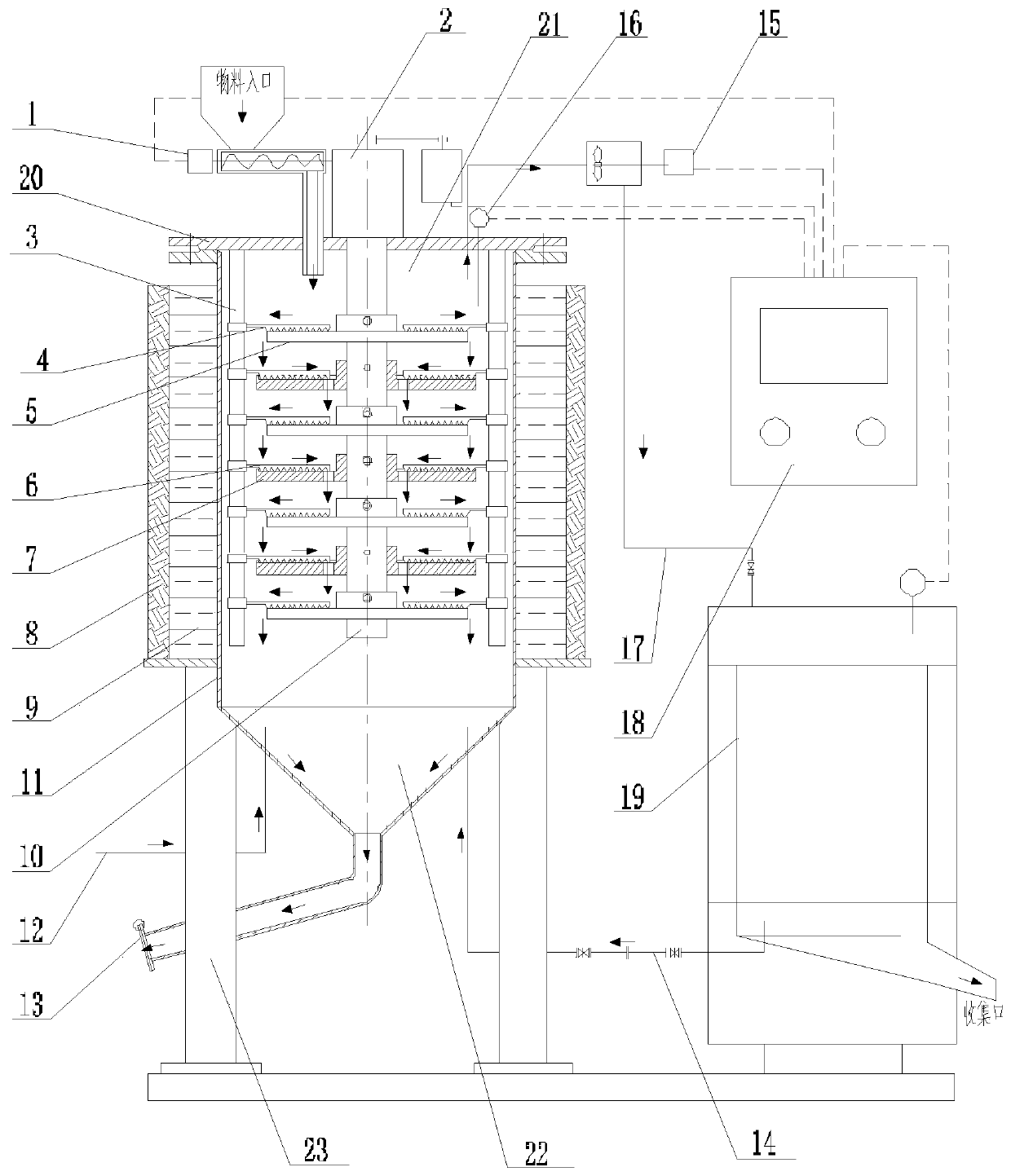 Reciprocating scraping type heating negative pressure separator