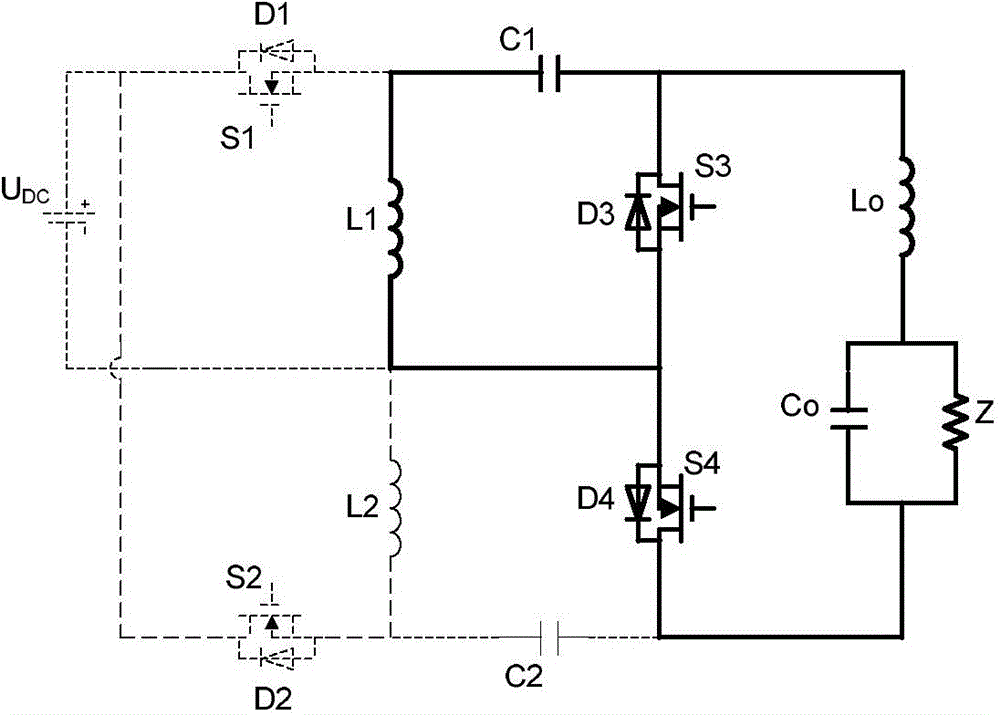 Single-stage non-isolated non-electrolytic-capacitor double-Zeta inverter