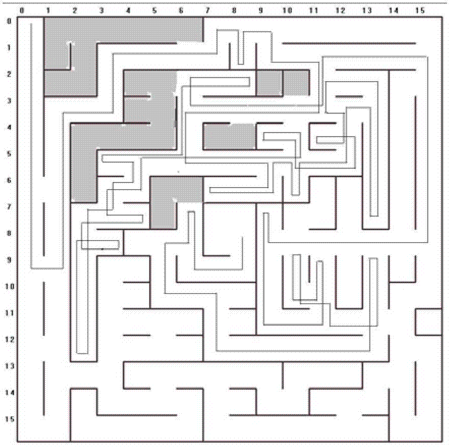 Robot maze search method