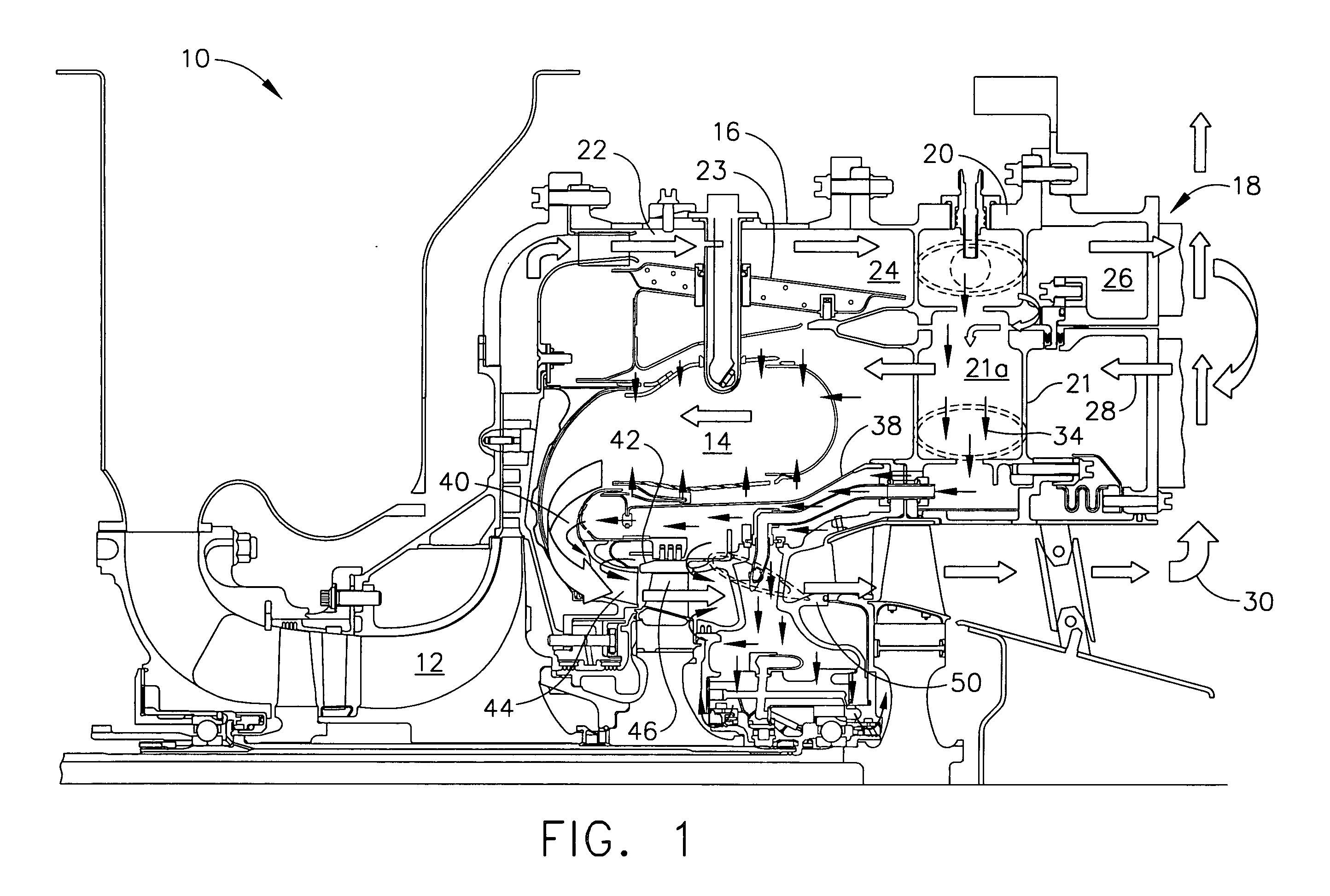 Secondary flow, high pressure turbine module cooling air system for recuperated gas turbine engines
