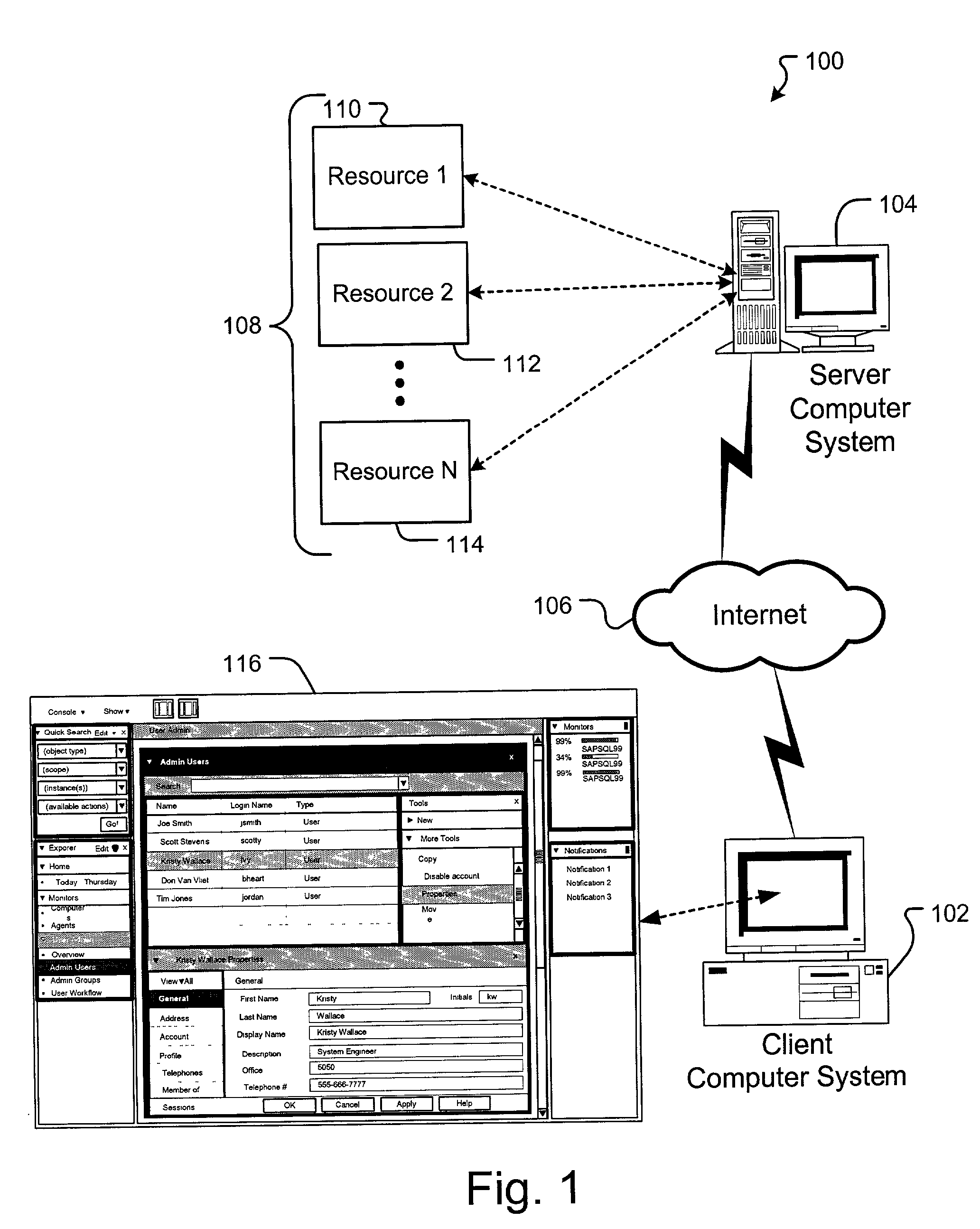 User interface for managing multiple network resources