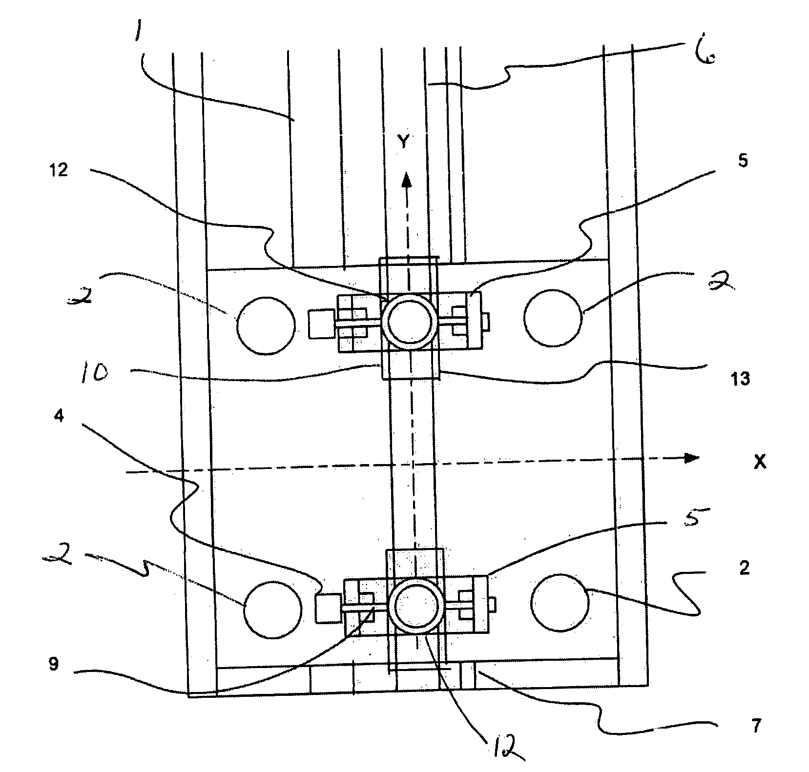 Integrated large XY rotary positioning table with virtual center of rotation