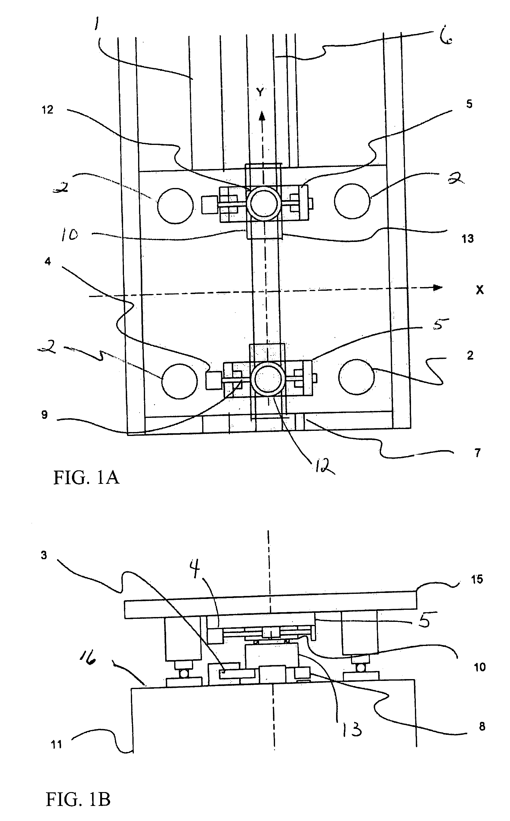 Integrated large XY rotary positioning table with virtual center of rotation