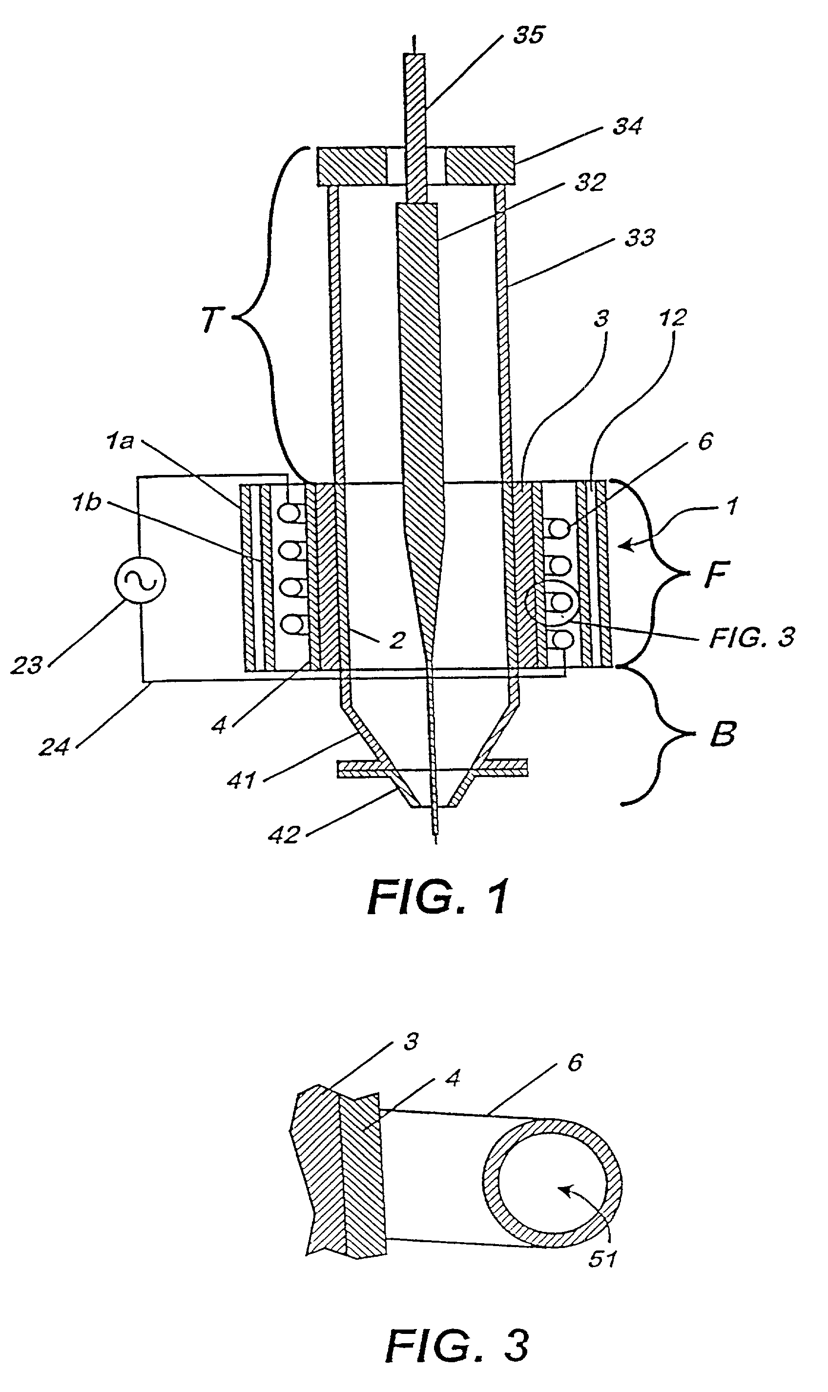 Method and induction furnace for drawing large diameter preforms to optical fibres