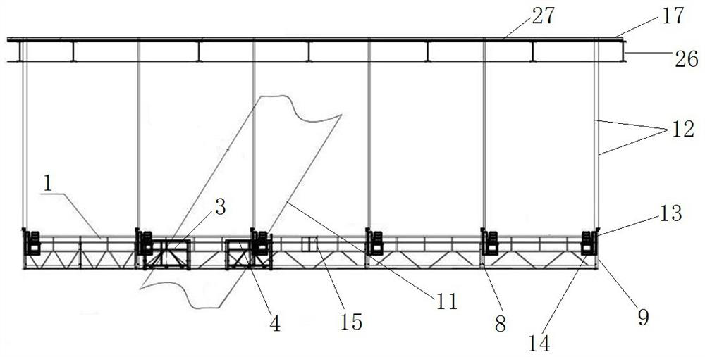 Hanging operation platform for construction of building inclined structure column and construction method
