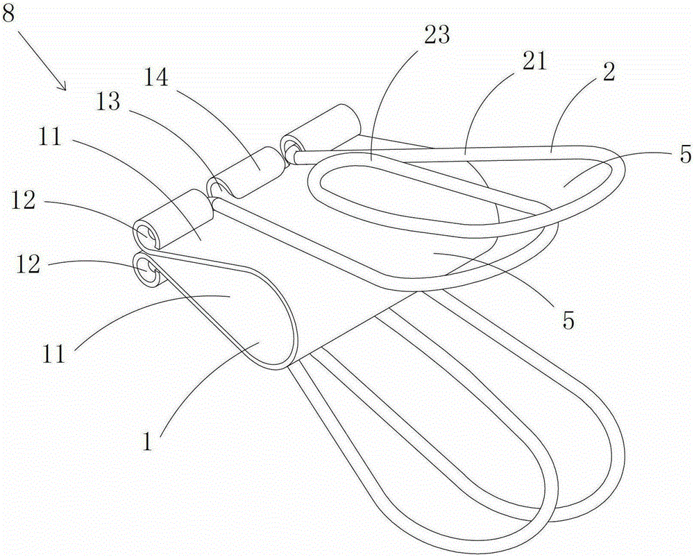 A wired electrical appliance with long tail clips for neatly bundling cables