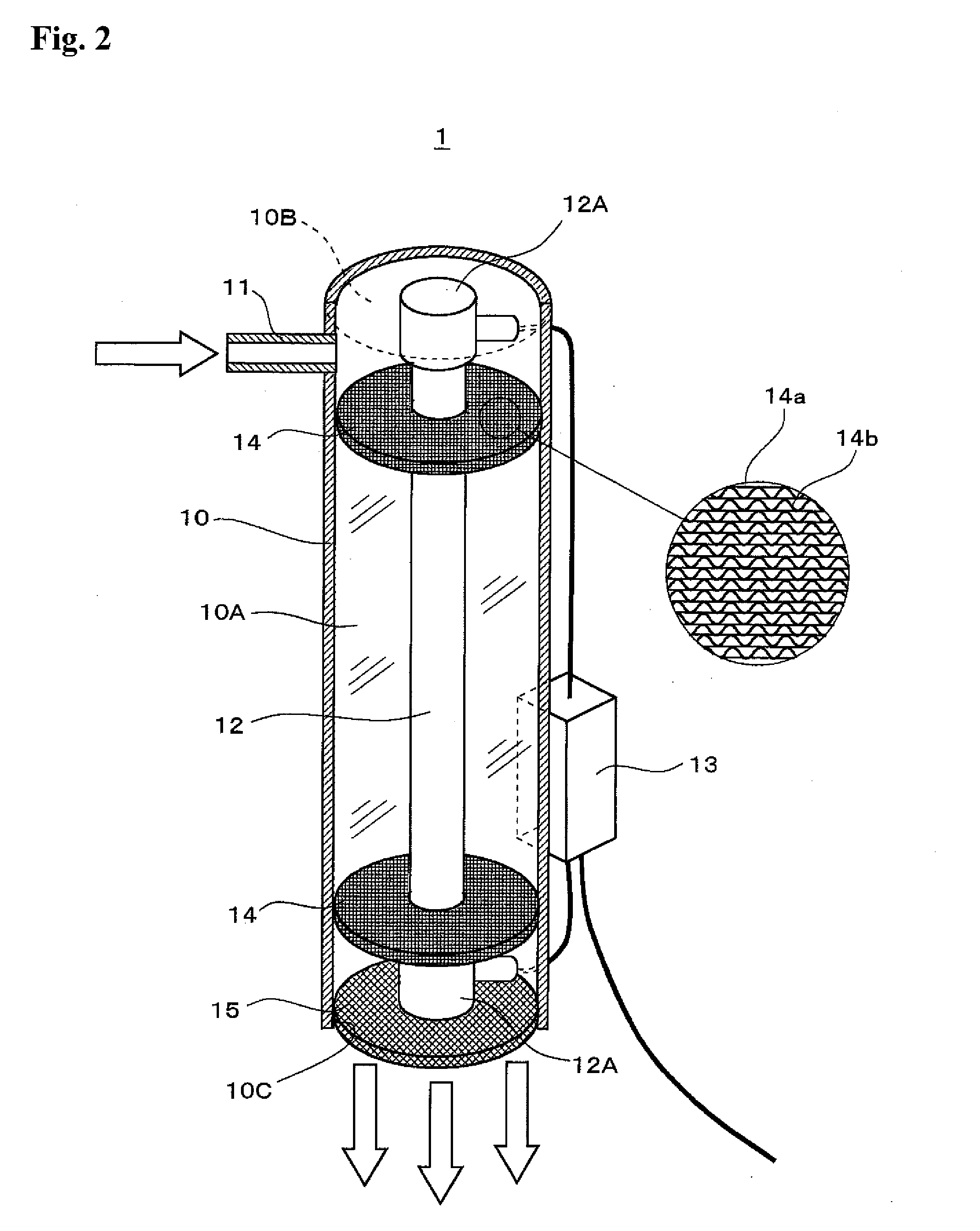 Air disinfection and cleaning device, and exhaled gas disinfection and cleaning device, interior air disinfection and cleaning device, and simplified isolation device using the same