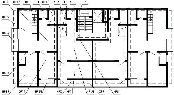 Single-double floor residential building with two floors of typical floor