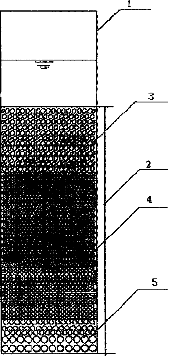 Water filtering device with double-layer filter material,modified filtering material and its preparation method