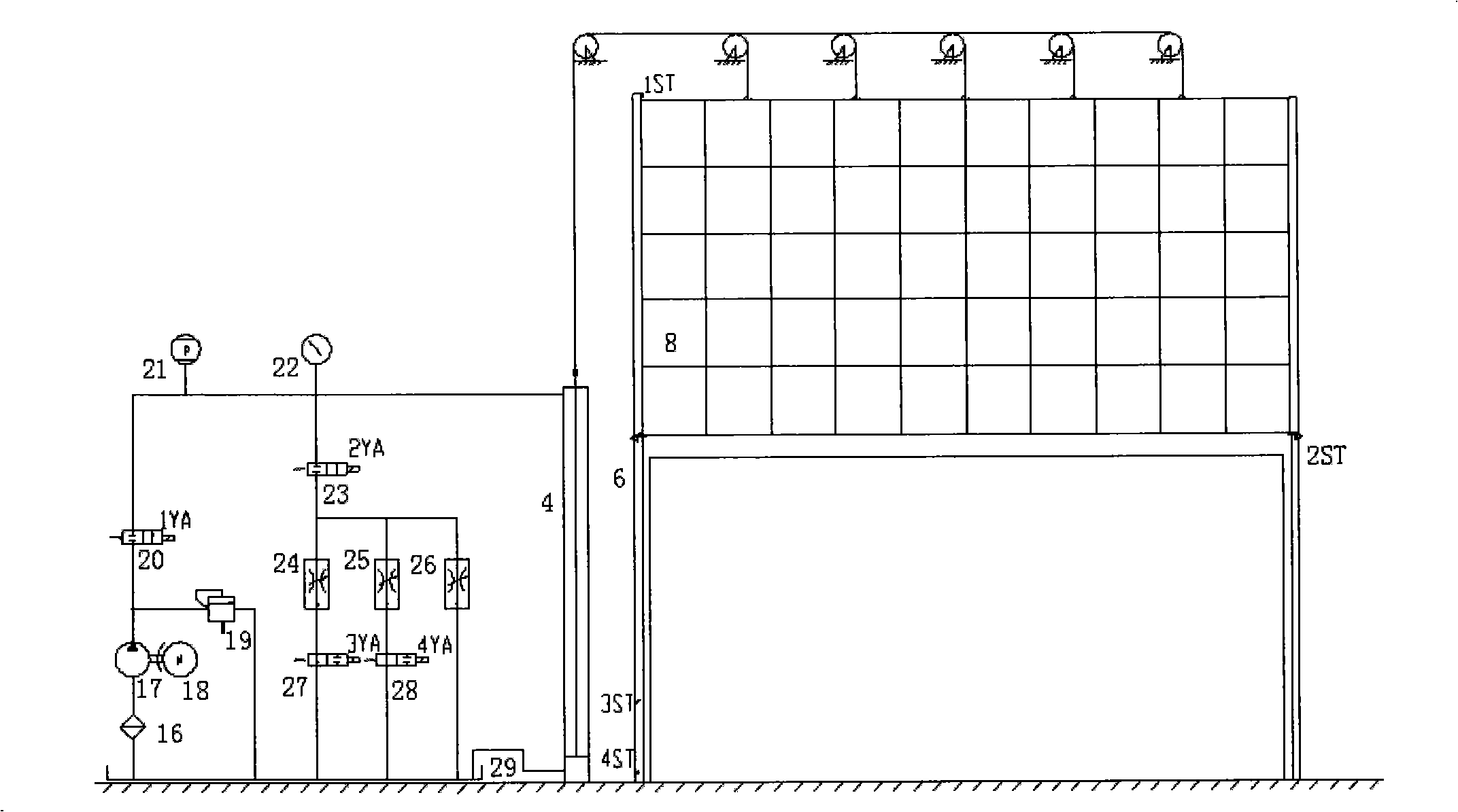 Long damp cylinder driving fire prevention isolated system