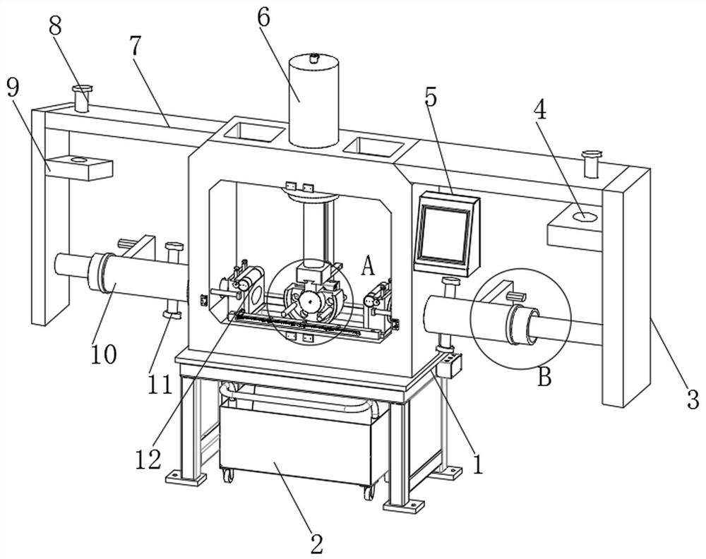 A test device and test method for the safety performance of pre-embedded steel pipes in concrete construction