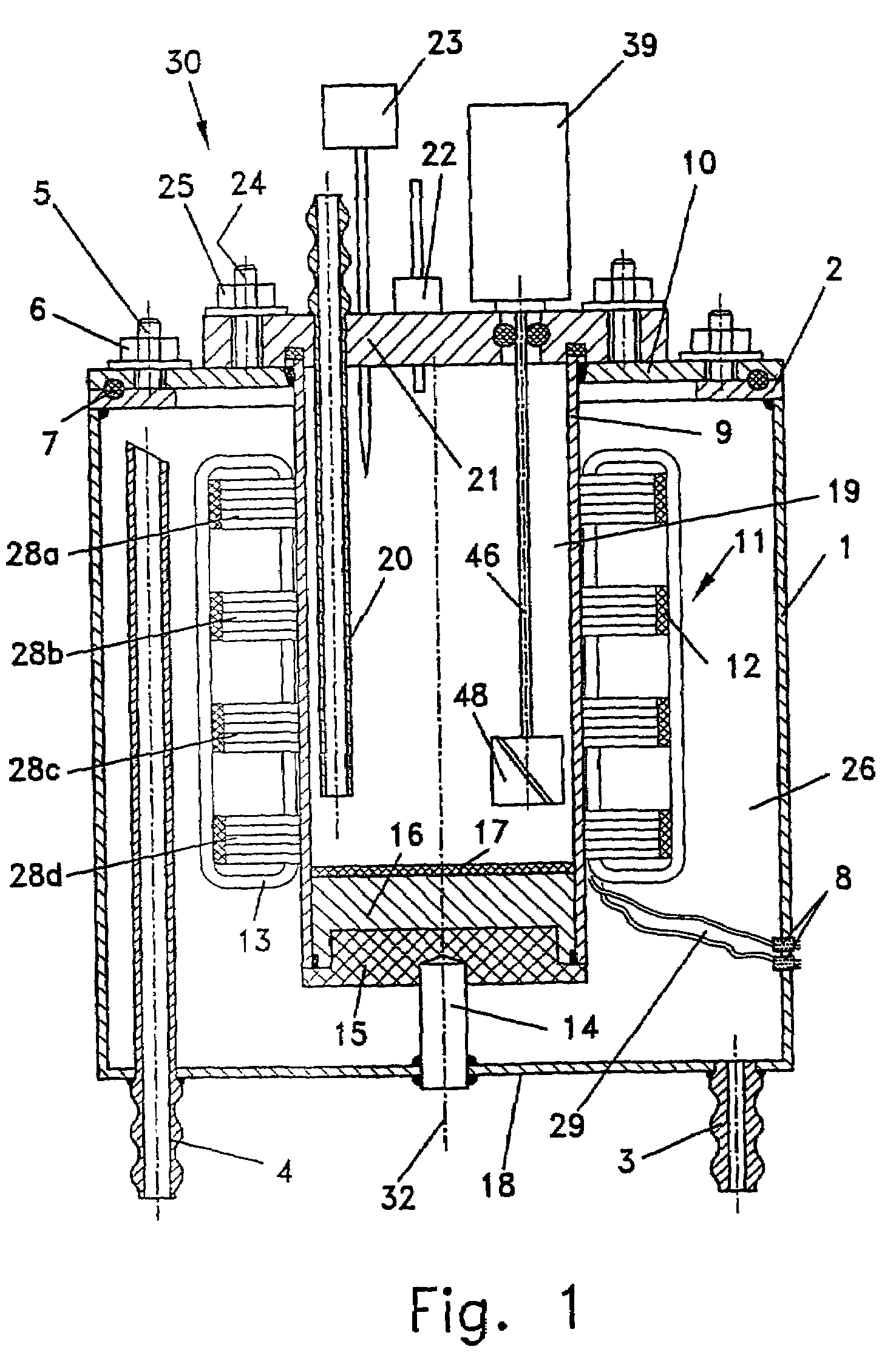 Ultrasonic reactor and process for ultrasonic treatment of materials