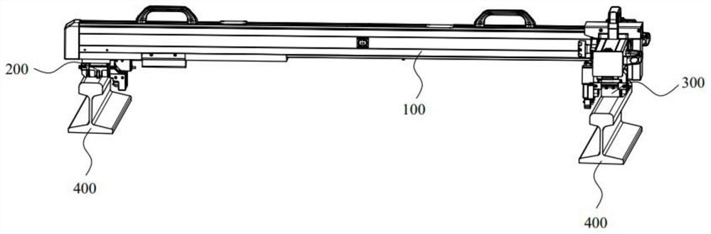 Track gauge measuring device and track detector