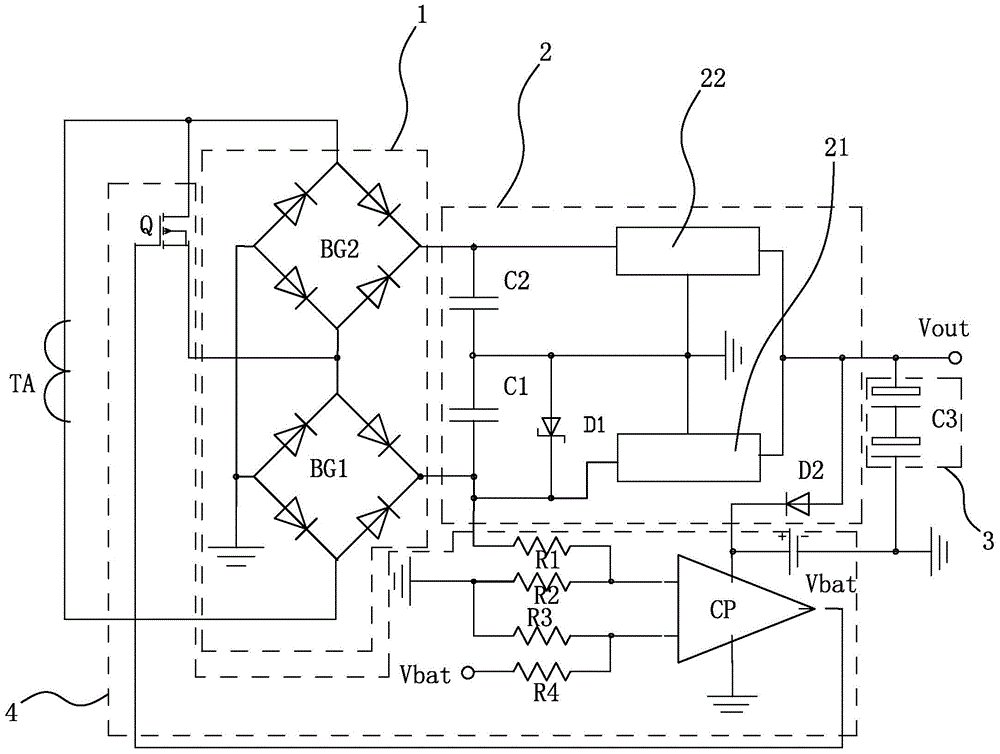 An automatic switching single-phase rectifier bridge series circuit