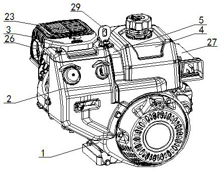 Crankshaft horizontal output general gasoline engine