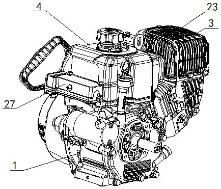 Crankshaft horizontal output general gasoline engine