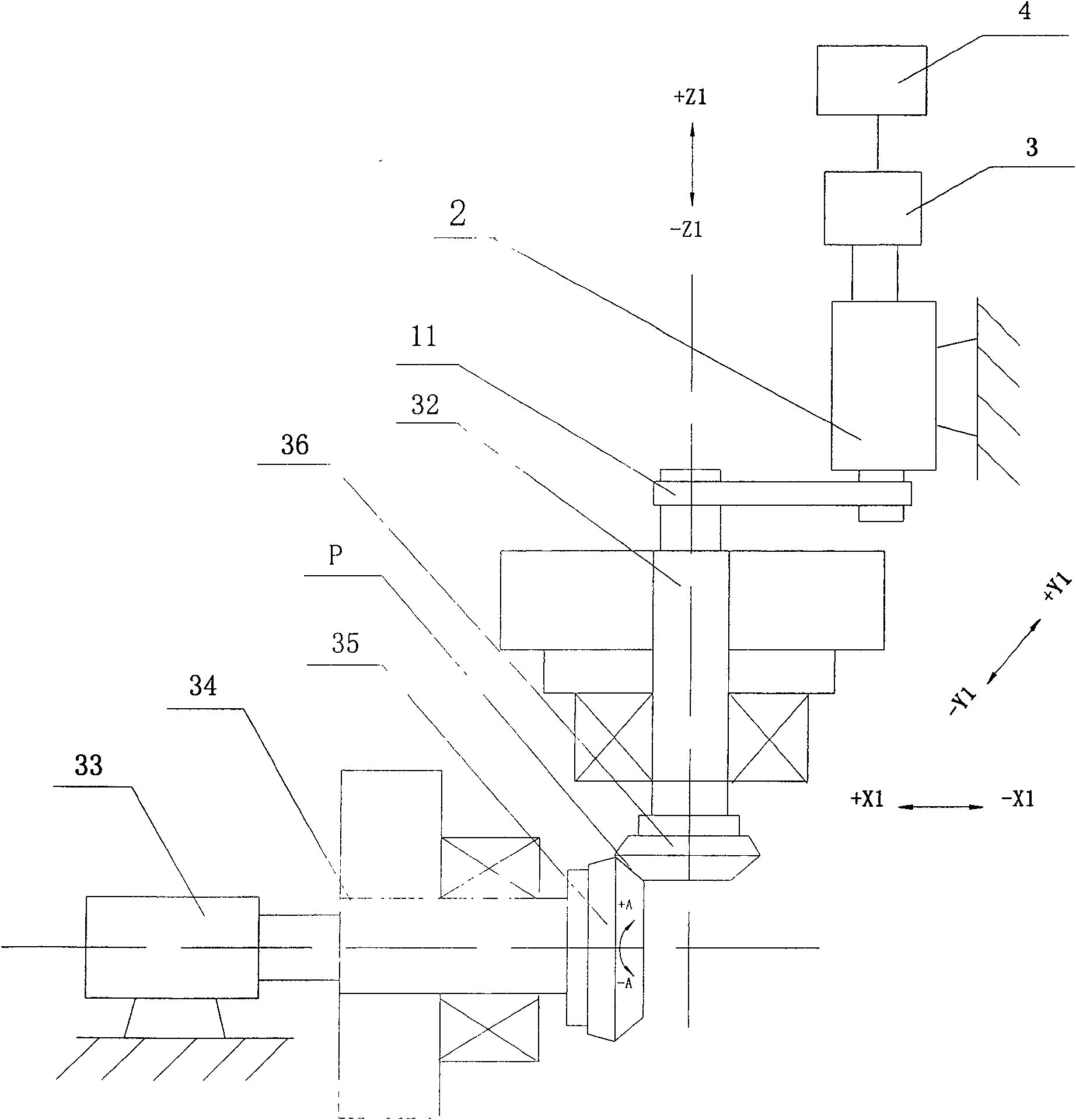 Braking torque loading device of digital control spiral bevel gear lapping machine and control method