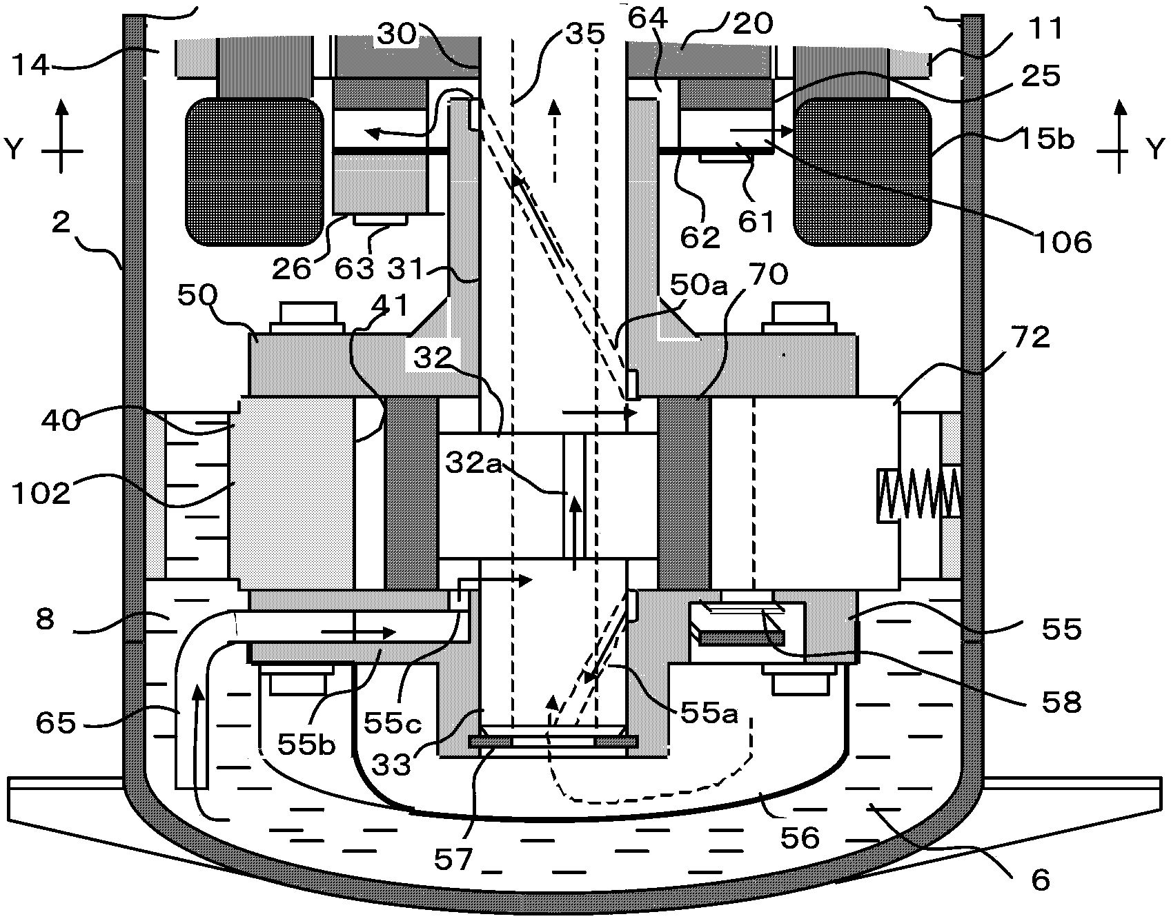 Vertical rotary compressor