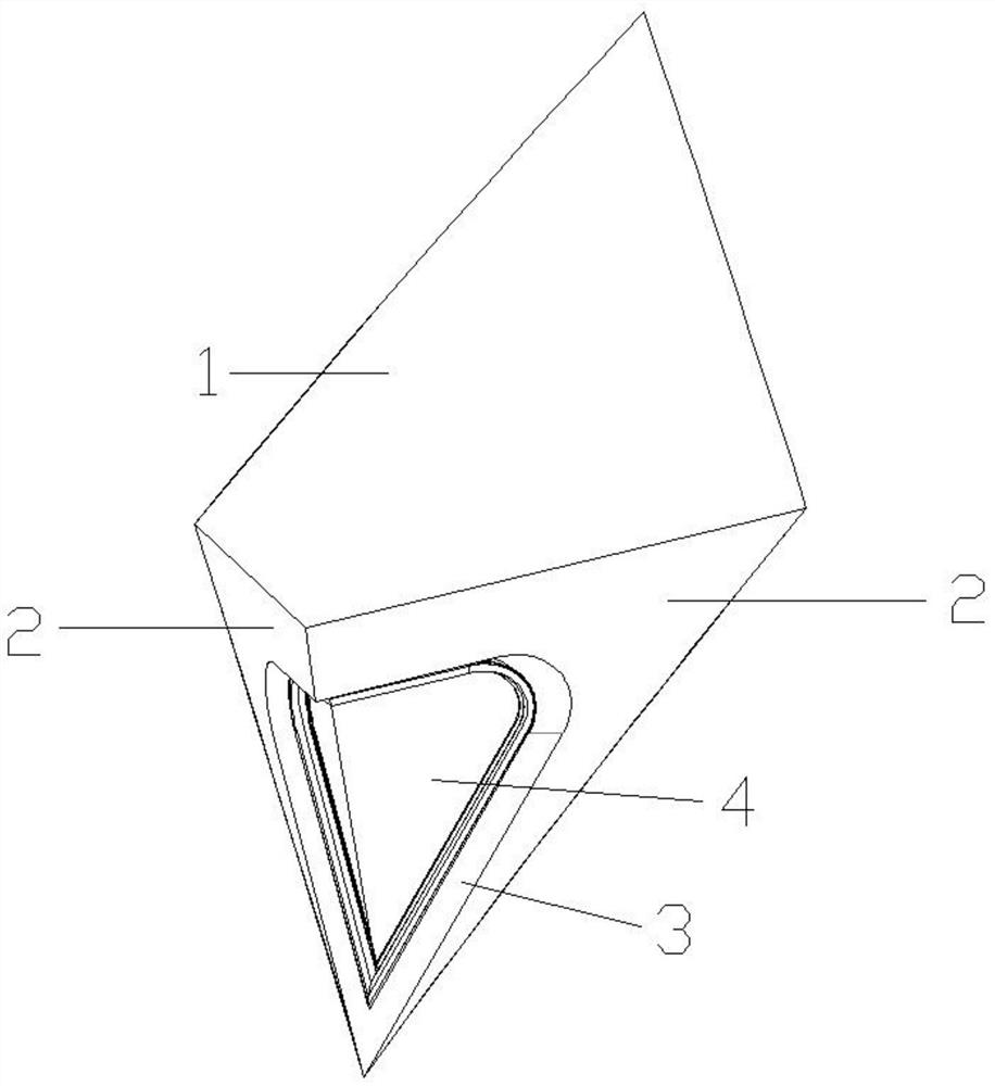 Curved roof oriel window and construction method thereof