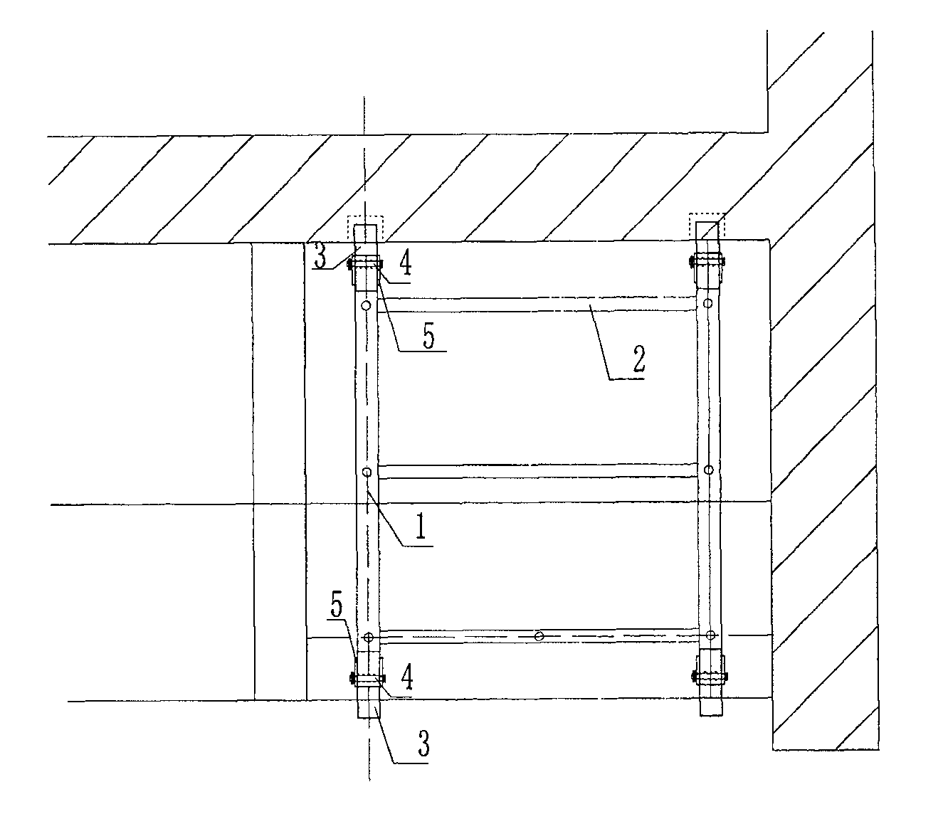 Tool type scaffold for elevator well