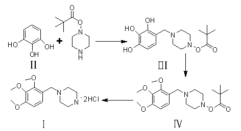 Novel synthesis path of trimetazidine hydrochloride