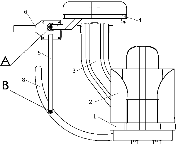 Pedestal pan automatic converting device used for electrically propelled wheelchair