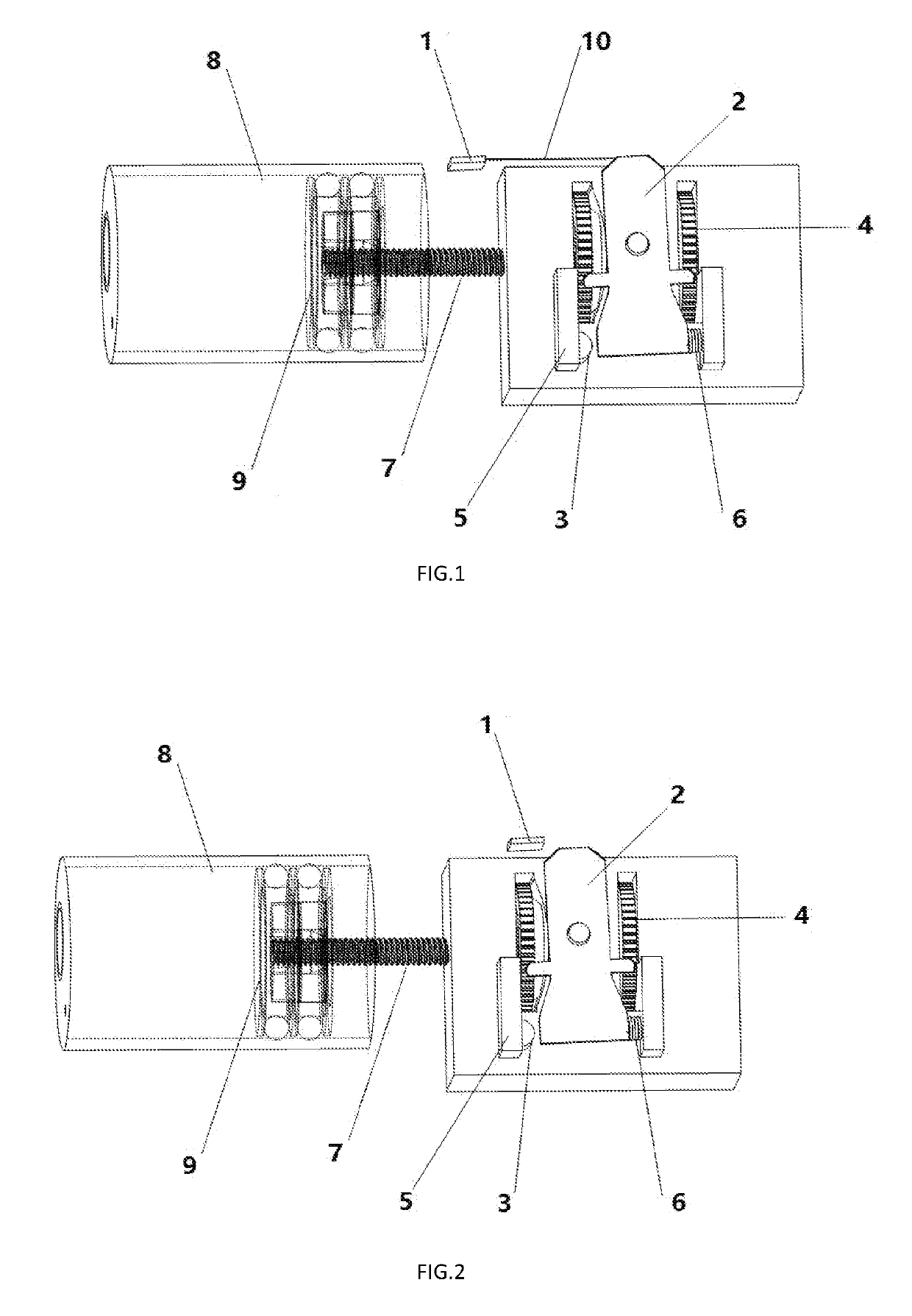 Unilateral driving mechanism for a portable infusion system