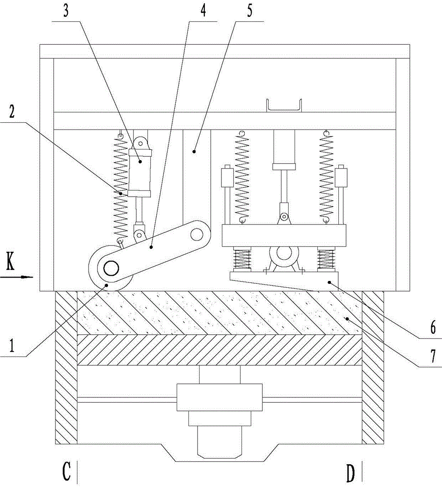 Mobile rolling and vibrating device for processing wall blocks