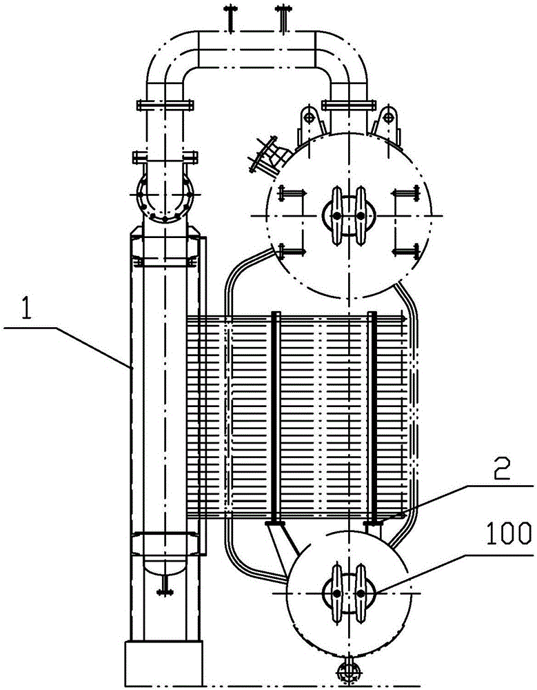 Superheater protecting device with thermal expansion eliminating function