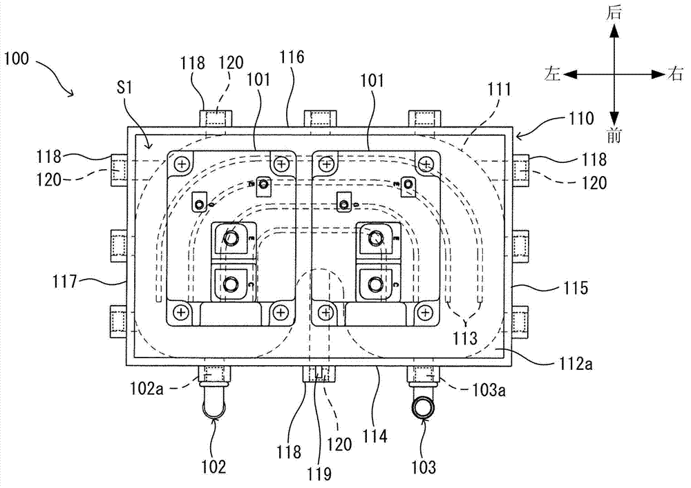 Electronic component cooling unit and power converting device