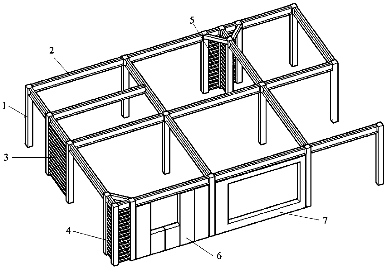 Fabricated steel structure residence system and construction method thereof