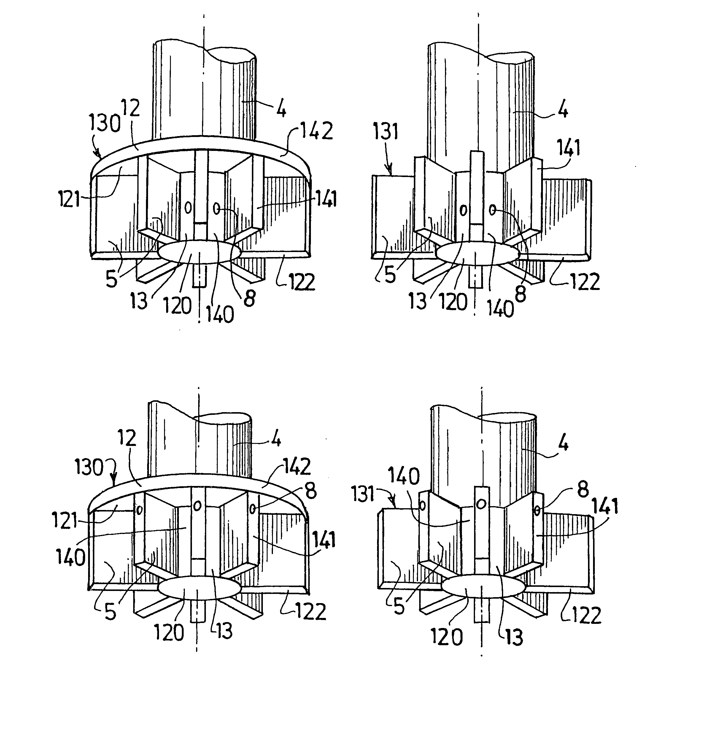 Rotary gas dispersion device for treating a liquid metal bath