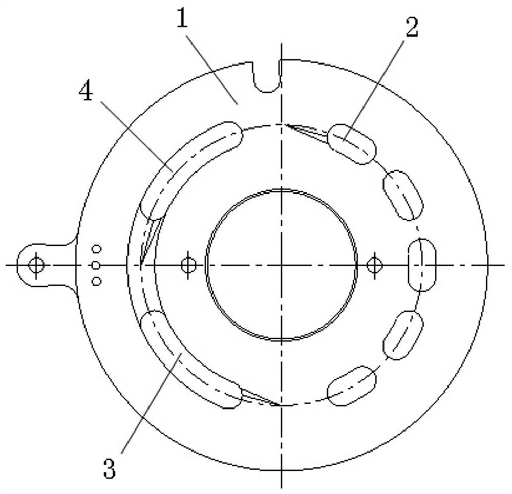 A distribution plate that can distribute different flow differences