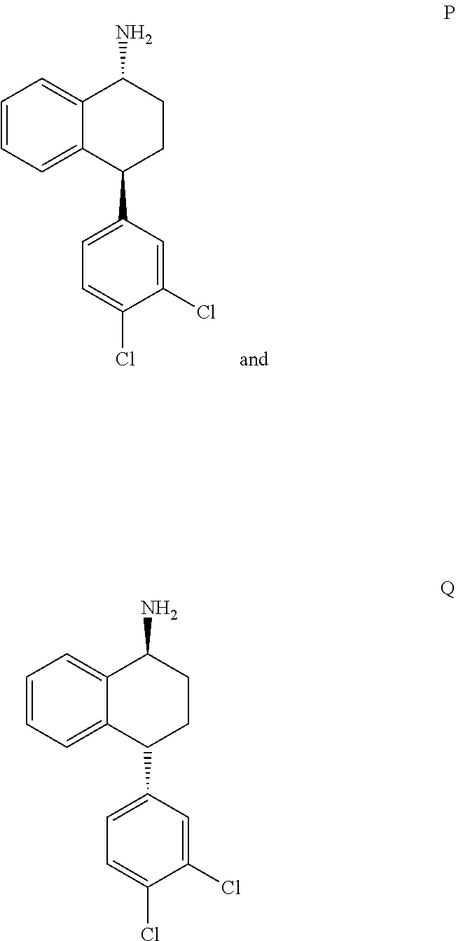 Treatment of CNS disorders with trans 4-(3,4-dichlorophenyl)-1,2,3,4-tetrahydro-1-napthalenamine