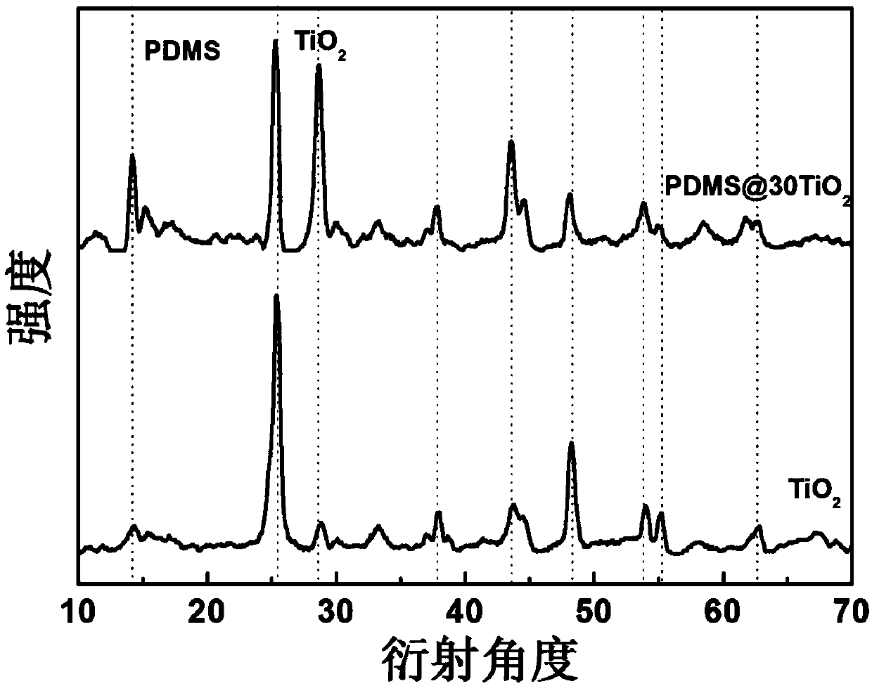 Titanium dioxide/polymer composite dielectric hydrophobic material and preparation method thereof